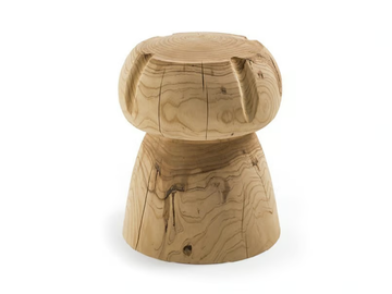 MISS CHAMPAGNE - Low solid cedar wood stool by Riva 1920 - view 2